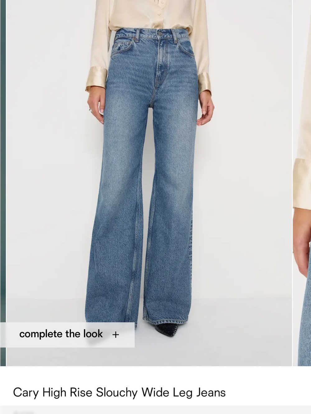 Reformation Cary High-Rise Slouchy Wide Leg Jeans - Blue